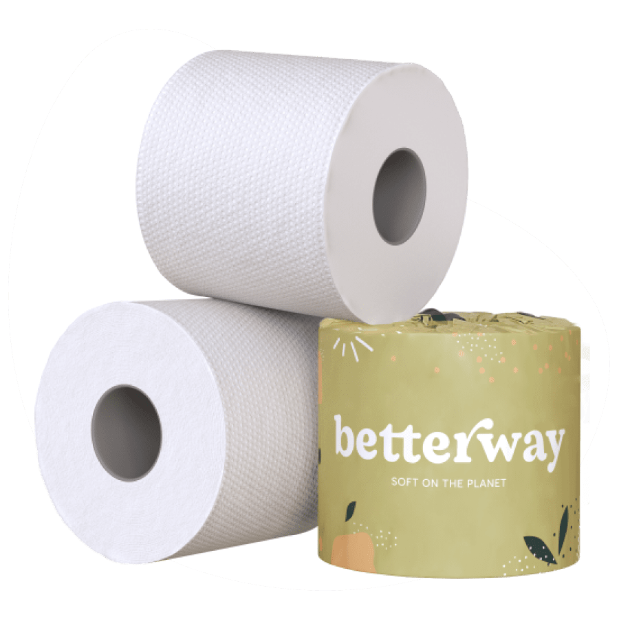 Betterway Papel higiénico de bambú de 3 capas, papel higiénico sostenible,  12 rollos dobles y 360 hojas por rollo, seguro para sépticos, orgánico, sin