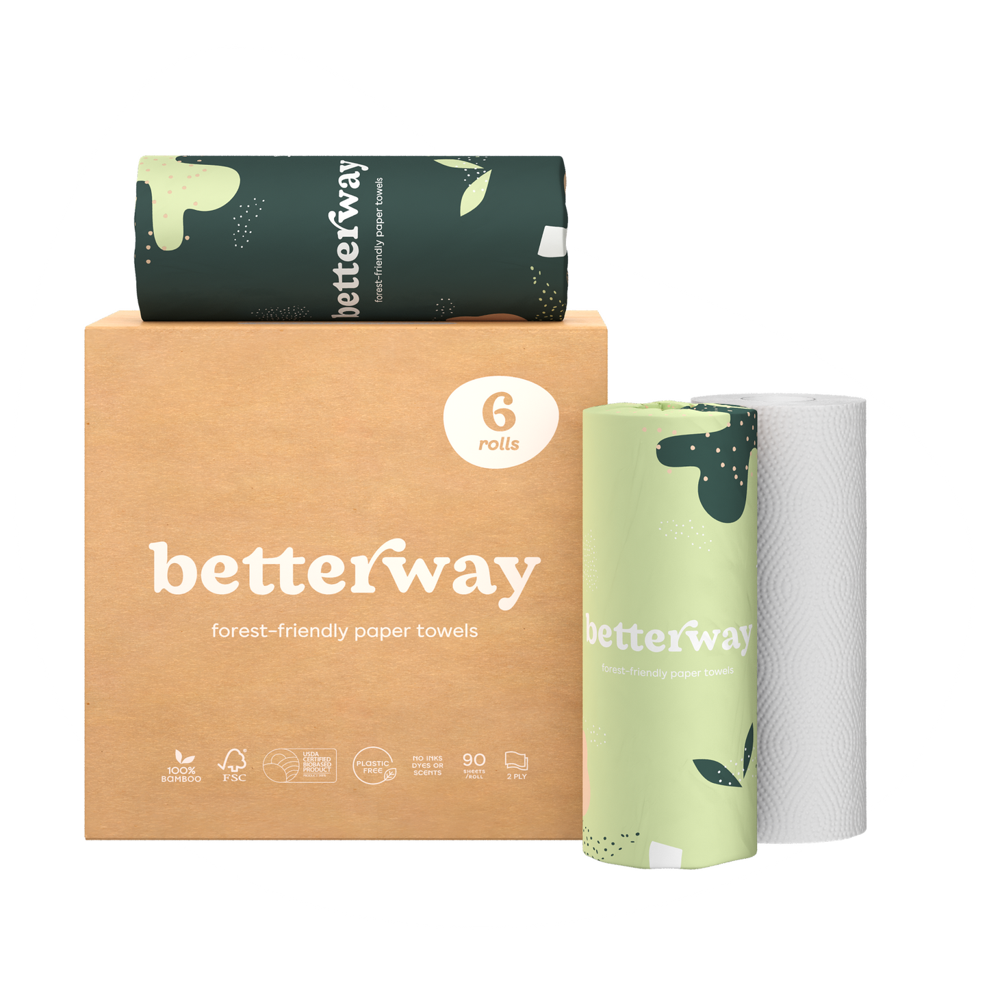 Classic White Bamboo Paper Towels (6 rolls)