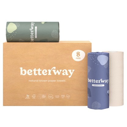 Natural Brown Bamboo Paper Towels (8 rolls)